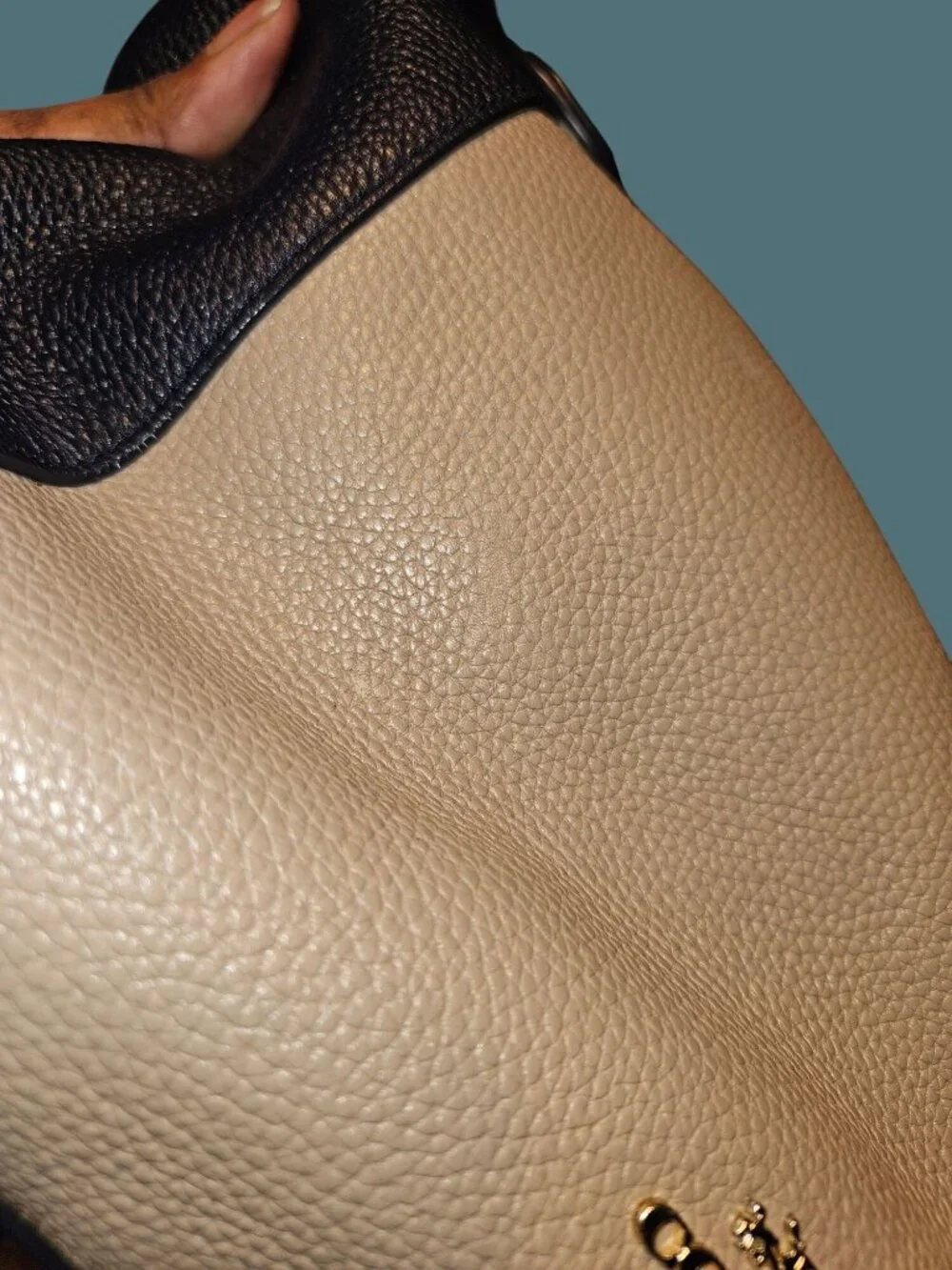 Coach Pebble Leather Soft Slouchy Colorblock Edie 28 Shoulder Bag -Missing Strap